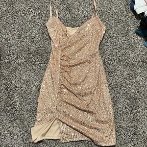 Windsor Champagne Sequence Dress- Size M